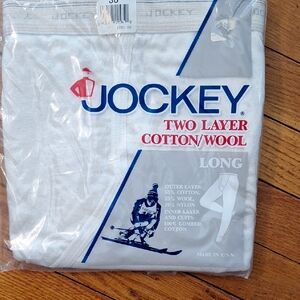 Vintage Jockey Men's Two Layer Cotton/Wool Long Underwear - Light Gray